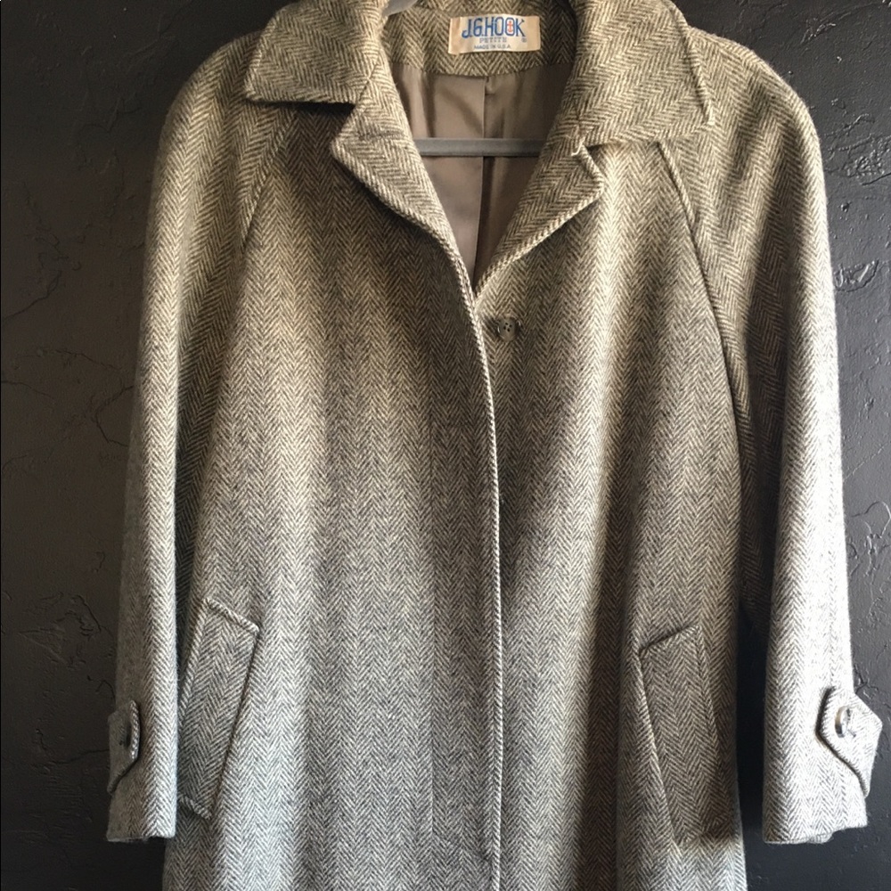 Women's Vintage JG Hook Wool Knee Length Coat